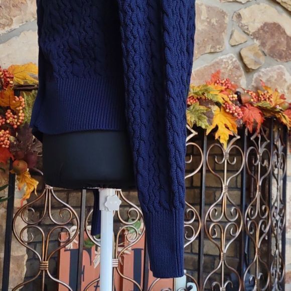 Marc New York Andrew Marc Navy Blue Knit 3 Button Cardigan Sweater Sz XL - Picture 4 of 10